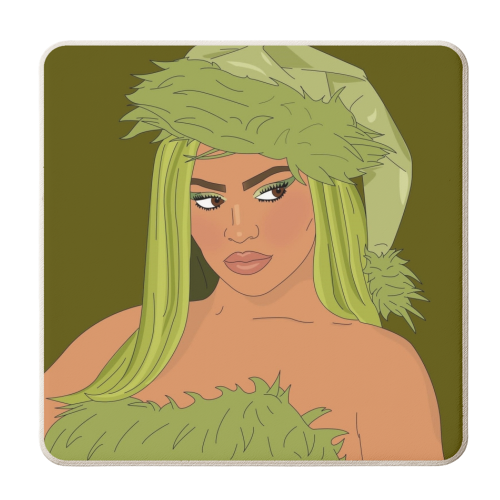 Grinch - personalised beer coaster by Kitty & Rex Designs