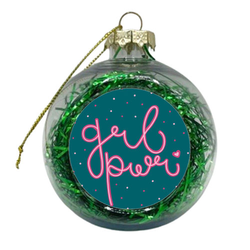 GRL PWR (girl power) - xmas bauble by Hollie Mills