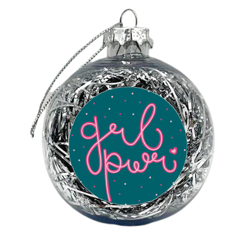 GRL PWR (girl power) - xmas bauble by Hollie Mills