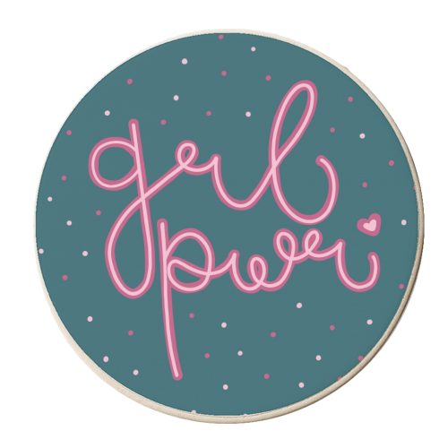 GRL PWR (girl power) - personalised beer coaster by Hollie Mills