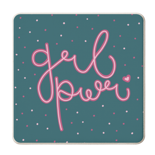 GRL PWR (girl power) - personalised beer coaster by Hollie Mills