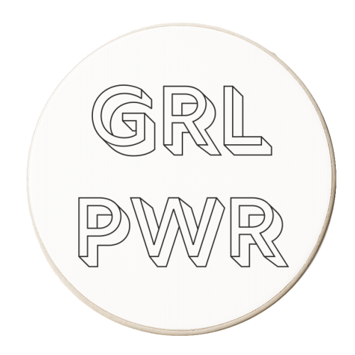GRL PWR (Girl Power) - personalised beer coaster by Toni Scott
