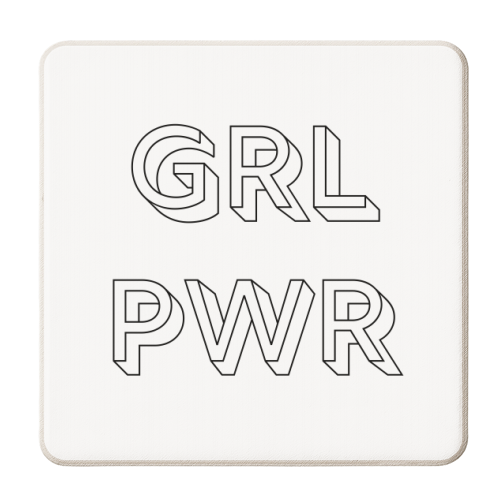 GRL PWR (Girl Power) - personalised beer coaster by Toni Scott