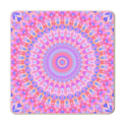 Groovy Kaleidoscope - Purple variant, abstract - personalised beer coaster by Kaleiope Studio