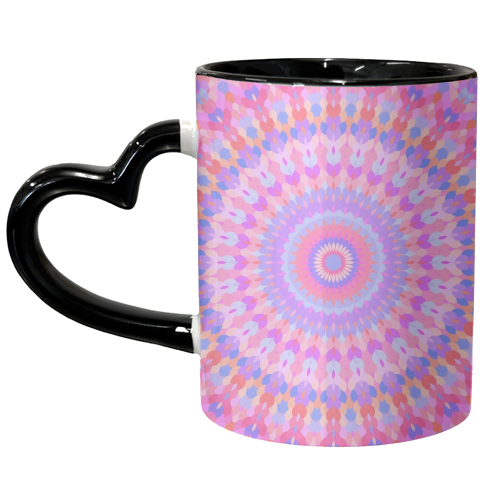 Groovy Kaleidoscope - Purple variant, abstract - unique mug by Kaleiope Studio