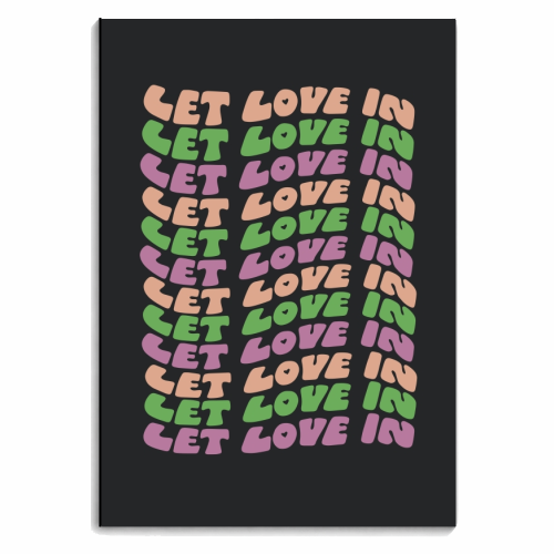 Groovy Let Love in Print - personalised A4, A5, A6 notebook by Meryn Design