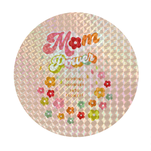 Groovy MUM POWER turning showers into flowers - Circle Sticker by Dominique Vari