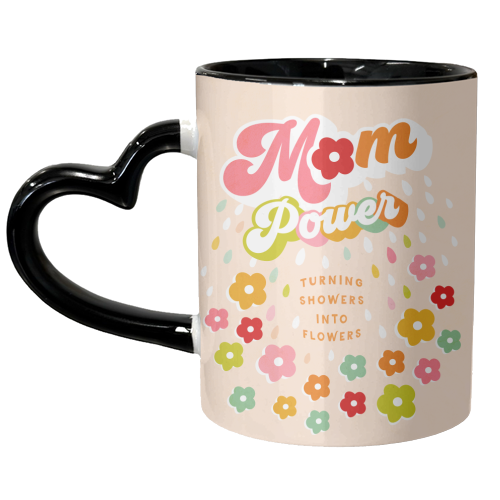 Groovy MUM POWER turning showers into flowers - unique mug by Dominique Vari