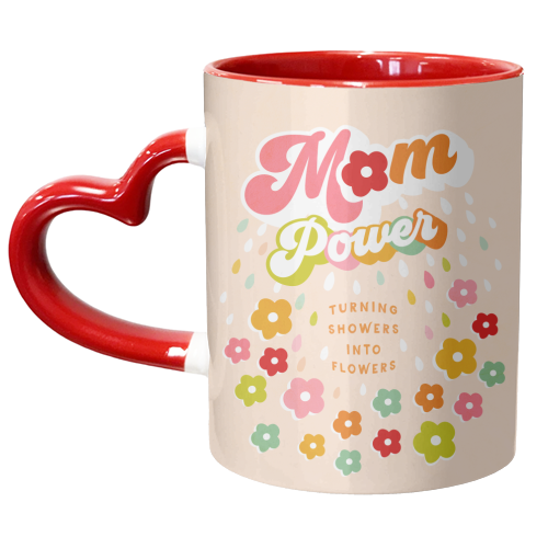 Groovy MUM POWER turning showers into flowers - unique mug by Dominique Vari
