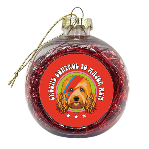 Ground Control to Major Mom Cockapoo - xmas bauble by Claire Atwood