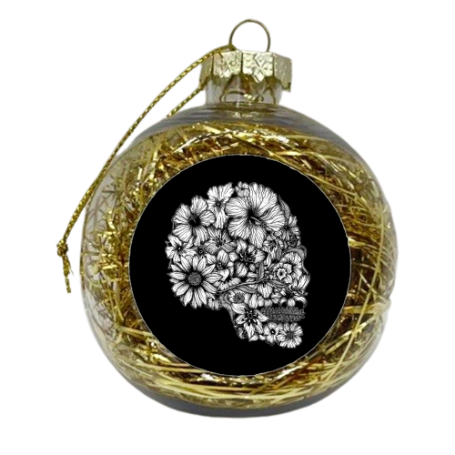 Growth & Decay - Black - xmas bauble by aliceandtheink