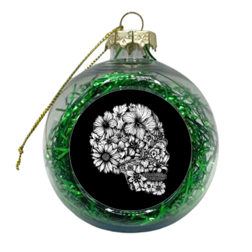 Growth & Decay - Black - xmas bauble by aliceandtheink