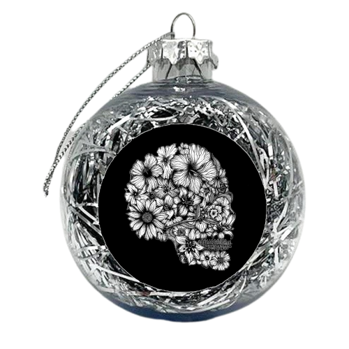 Growth & Decay - Black - xmas bauble by aliceandtheink