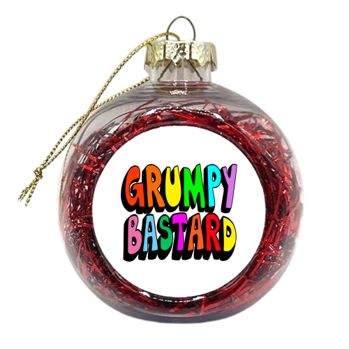 Grumpy Bastard - xmas bauble by PixieDrew