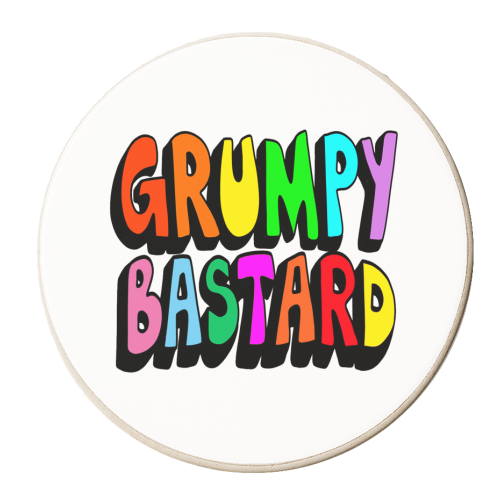 Grumpy Bastard - personalised beer coaster by PixieDrew