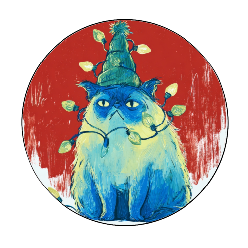 Grumpy Cristmas - Circle Sticker by DejaReve