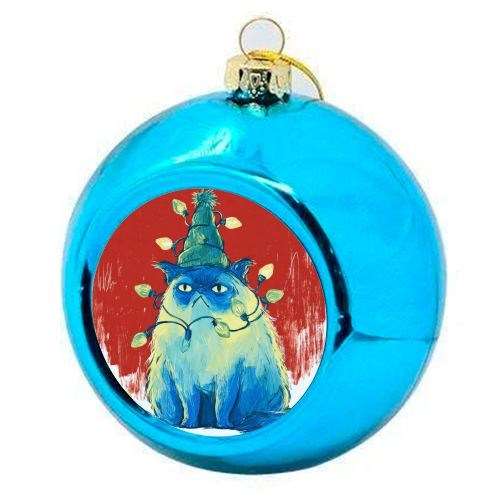 Grumpy Cristmas - colourful christmas bauble by DejaReve
