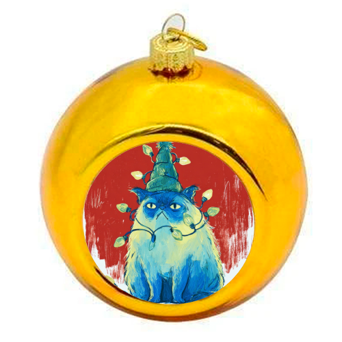 Grumpy Cristmas - colourful christmas bauble by DejaReve