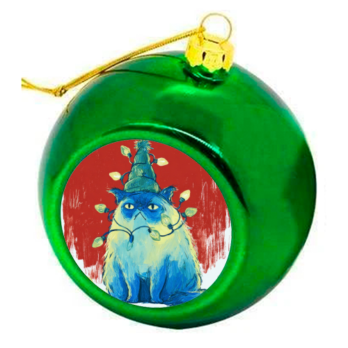Grumpy Cristmas - colourful christmas bauble by DejaReve