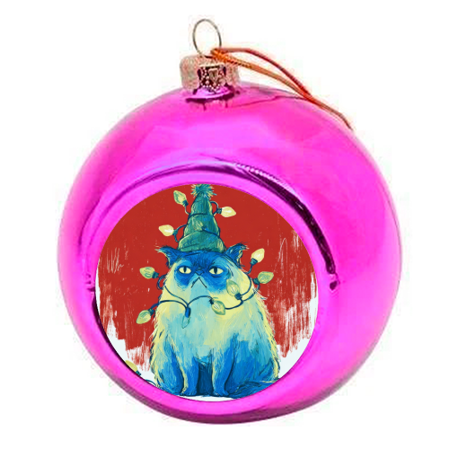 Grumpy Cristmas - colourful christmas bauble by DejaReve