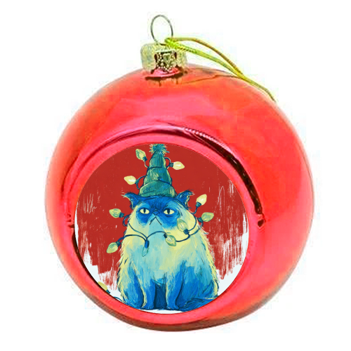 Grumpy Cristmas - colourful christmas bauble by DejaReve