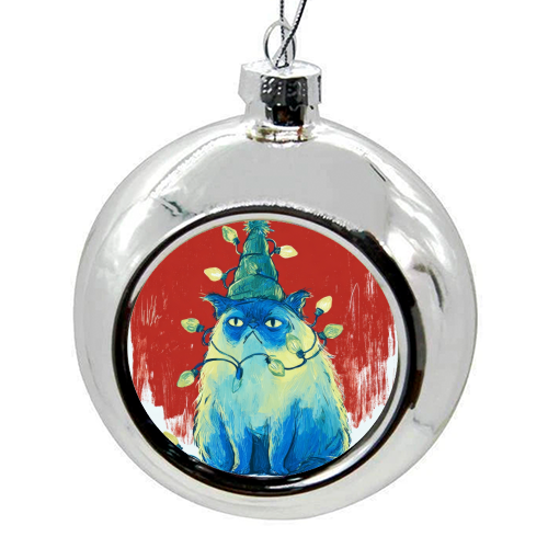 Grumpy Cristmas - colourful christmas bauble by DejaReve