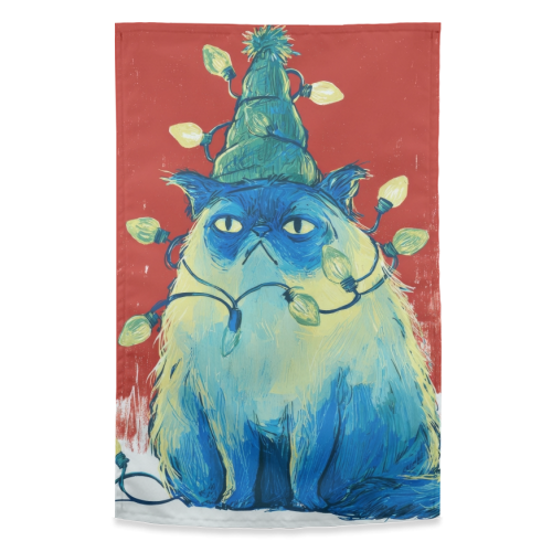 Grumpy Cristmas - funny tea towel by DejaReve