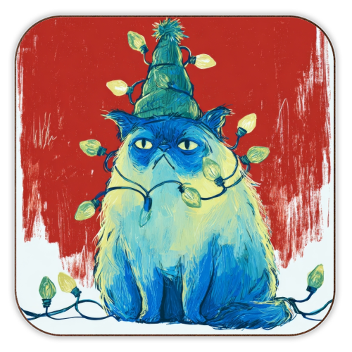 Grumpy Cristmas - personalised beer coaster by DejaReve