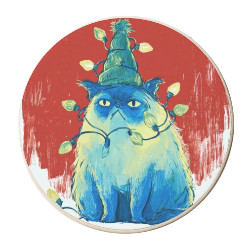 Grumpy Cristmas - personalised beer coaster by DejaReve