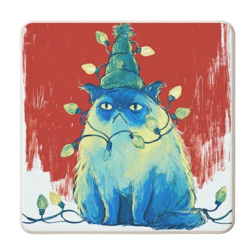 Grumpy Cristmas - personalised beer coaster by DejaReve