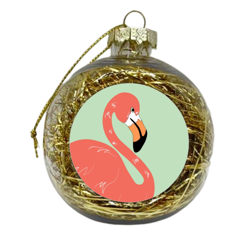 Grumpy Flamingo - xmas bauble by Hikaru T.