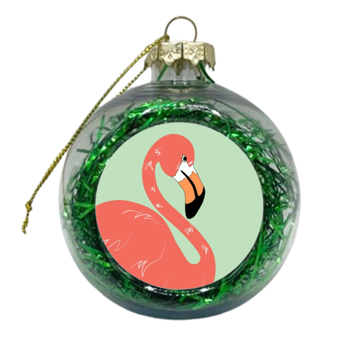 Grumpy Flamingo - xmas bauble by Hikaru T.