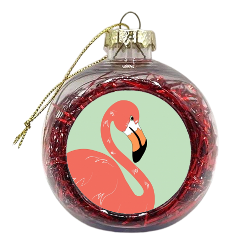 Grumpy Flamingo - xmas bauble by Hikaru T.