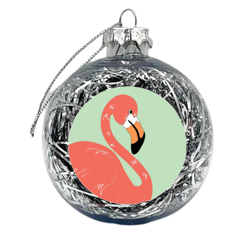 Grumpy Flamingo - xmas bauble by Hikaru T.