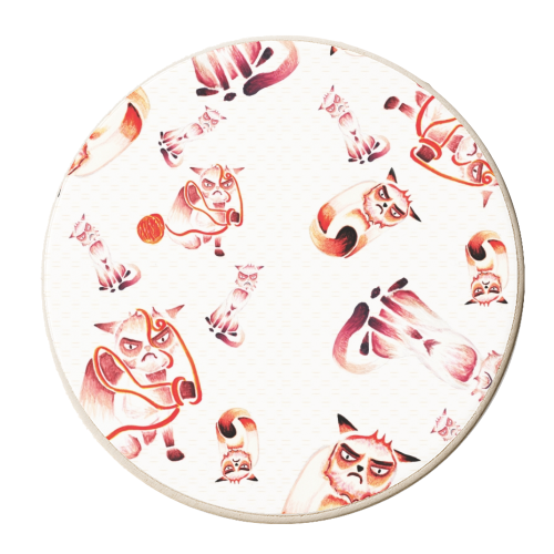 Grumpy Grumpy Cat - personalised beer coaster by Victoria Kortekaas