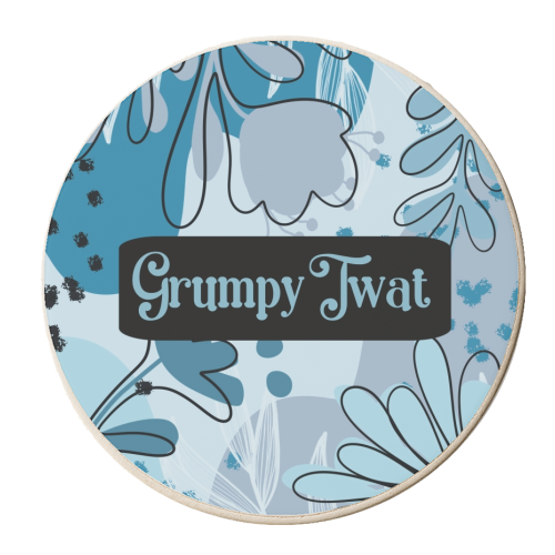 Grumpy Twat gift - personalised beer coaster by Giddy Kipper