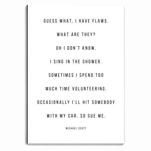 Guess What, I have Flaws. What Are They? Oh I Don't Know... -Michael Scott, the Office Quote - personalised A4, A5, A6 notebook by Toni Scott