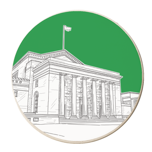Guildhall Square, Southampton (UK) - Green Version - personalised beer coaster by Adam Regester