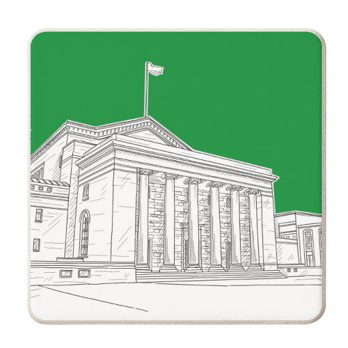 Guildhall Square, Southampton (UK) - Green Version - personalised beer coaster by Adam Regester