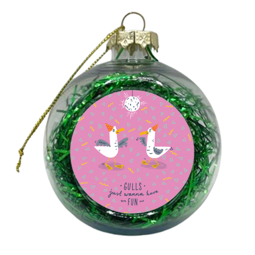 Gulls just wanna have fun - xmas bauble by Matt Joyce