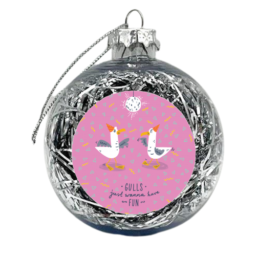 Gulls just wanna have fun - xmas bauble by Matt Joyce