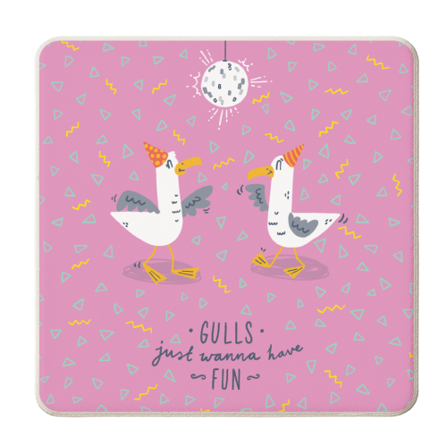 Gulls just wanna have fun - personalised beer coaster by Matt Joyce