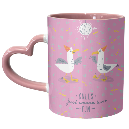 Gulls just wanna have fun - unique mug by Matt Joyce