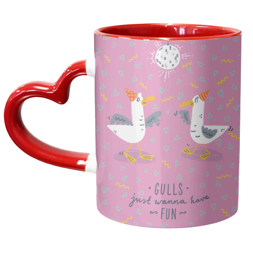 Gulls just wanna have fun - unique mug by Matt Joyce