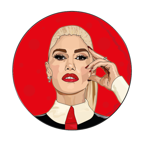Gwen Stefani Collection - Circle Sticker by Catherine Critchley.