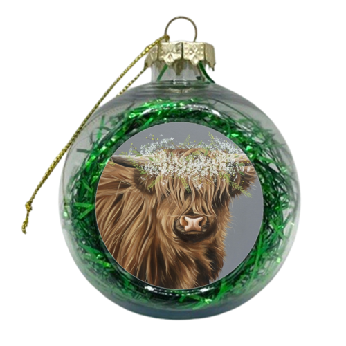 Gypsophila Cow - xmas bauble by Natalie Clarkson