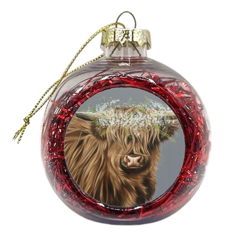 Gypsophila Cow - xmas bauble by Natalie Clarkson