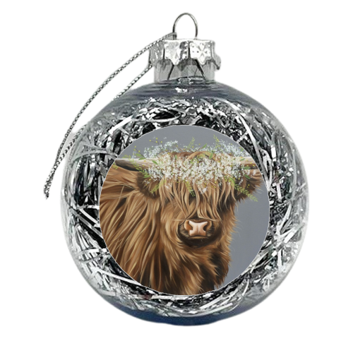 Gypsophila Cow - xmas bauble by Natalie Clarkson