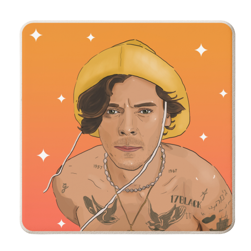 H in Yellow Hat - personalised beer coaster by The Queer Store