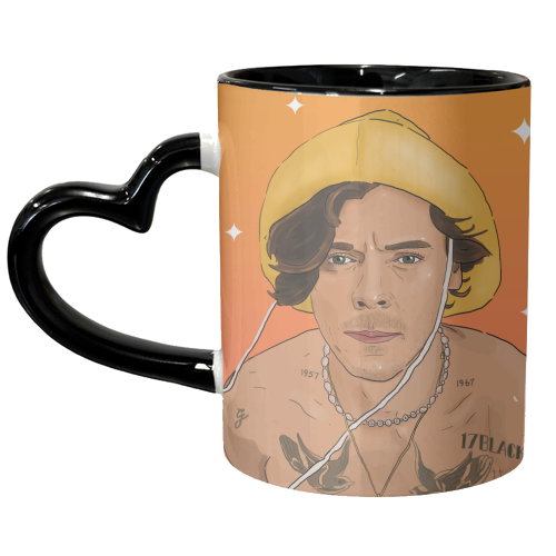H in Yellow Hat - unique mug by The Queer Store